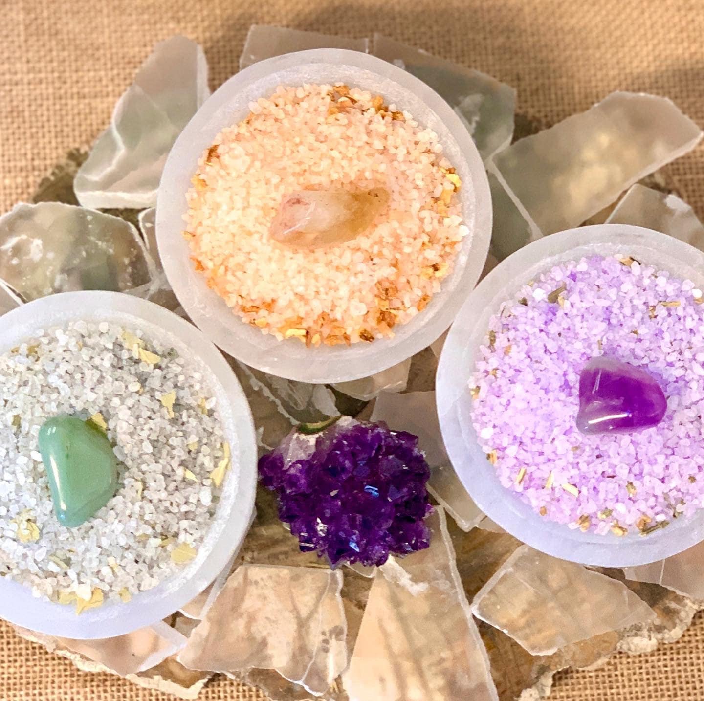 Four Elements Bath Salts | Earth, Air, Fire, Water Bath Salts Dead Sea &amp; Essential Oil Bath Salts