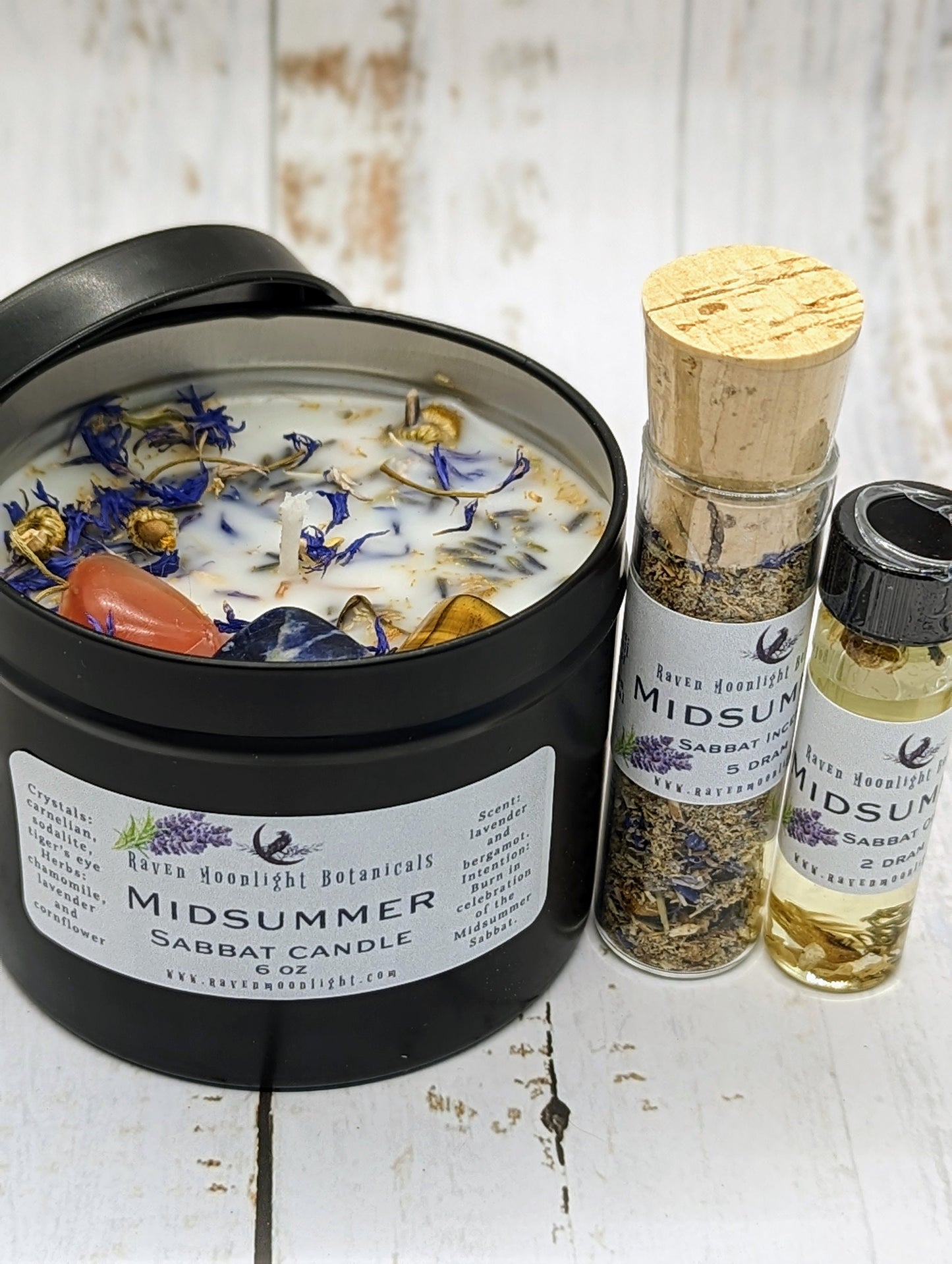 Summer Solstice Sabbat Kit with soy candle, incense, and oil