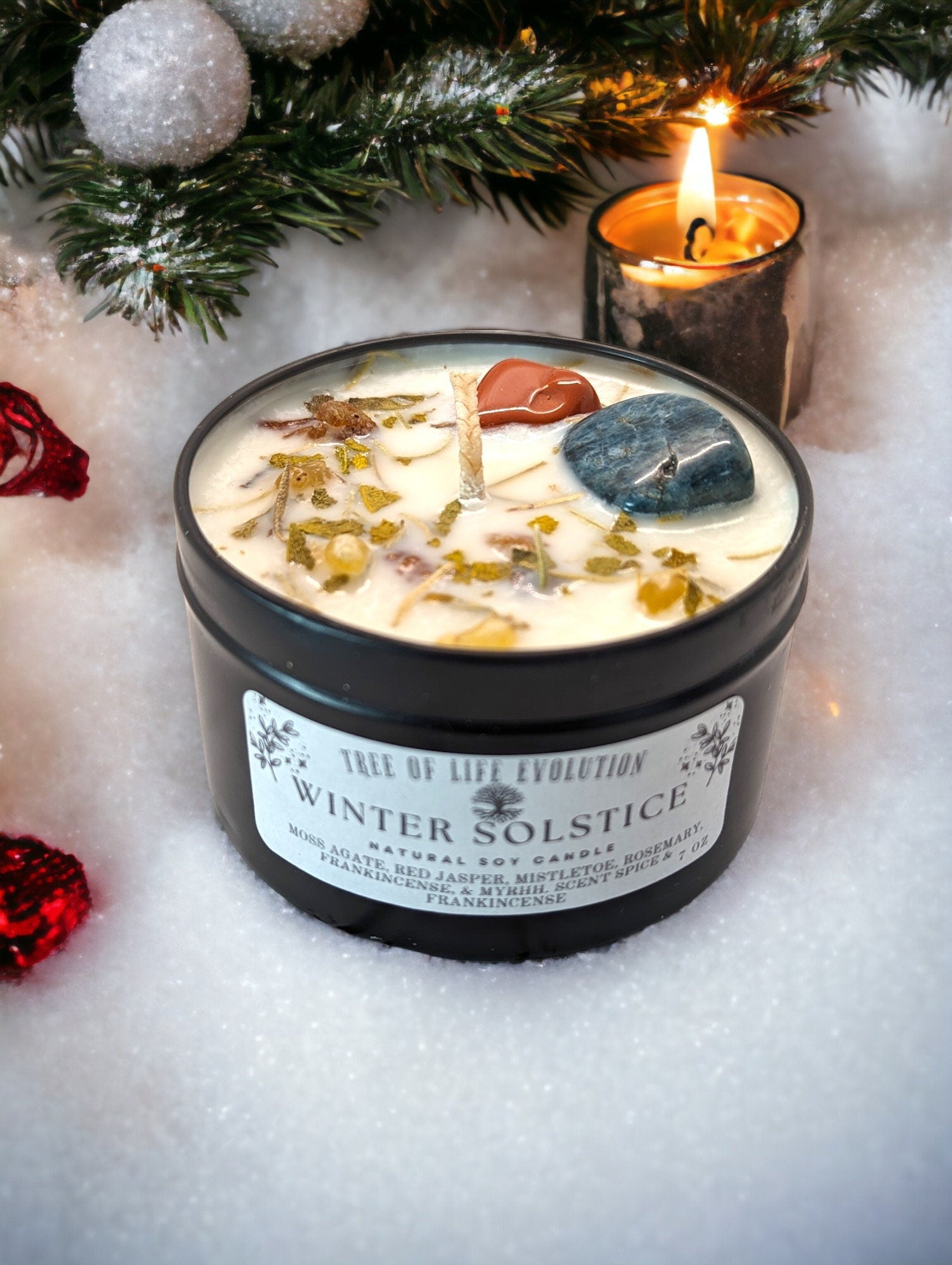 Winter Solstice Hand Poured Soy Candle | Yule Soy Candle