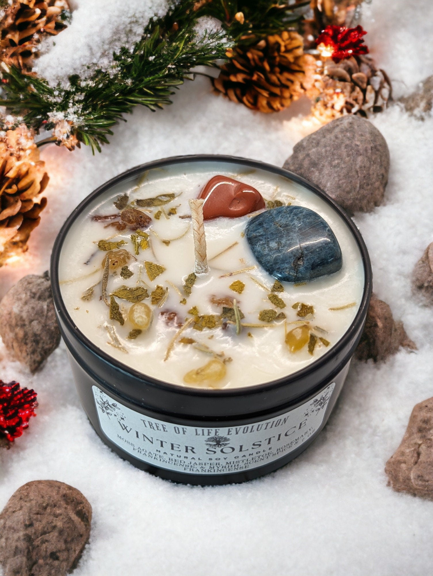 Winter Solstice Hand Poured Soy Candle | Yule Soy Candle